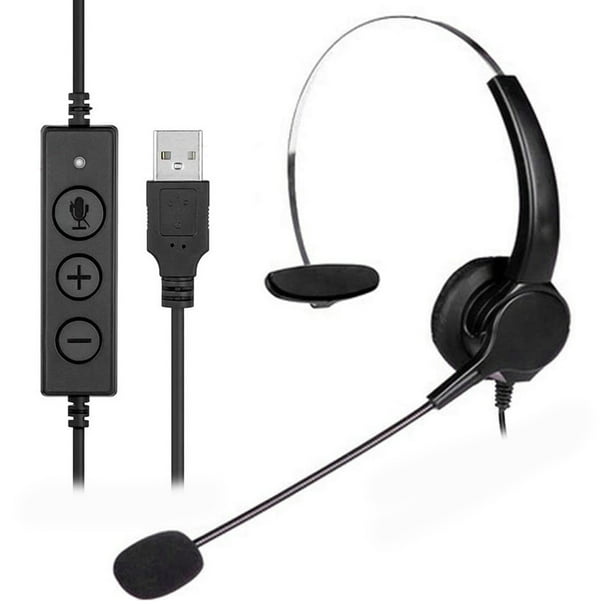 School and Officefor Office/Telework/Home/Kids Telephone Headset Call Center USB Corded Offical Headphone for PC Wired Computer Headphones for Desktop 